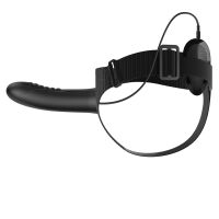 Čierny pásový strap-on s vibrujúcim penisom 18,5 cm pegging - 78192200 - 2