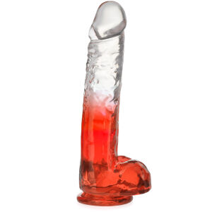 DVOUBAREVNÉ DILDO 24 cm GELOVÝ UMĚLÝ PENIS NA SILNÉ PŘÍSAVCE  - 78955402