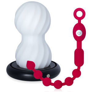 Vyhrievaný masturbátor pre mužov s vibračnou análnou reťazou - 79577087