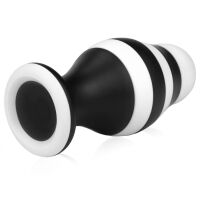 Veľký čierno-biely análny kolík na prísavke 7,2 cm - 75055683 - 5