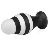 Veľký čierno-biely análny kolík na prísavke 7,2 cm - 75055683 - 3