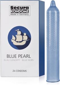 BLUE PEARL - MODRÉ KONDOMY POKRYTÉ STIMULAČNÍMI HRBOLKY 24 KS - 76658474