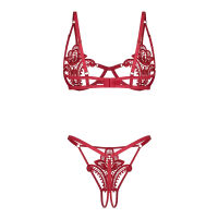 Obsessive Luise Sublim luxusná červená súprava spodnej bielizne - 72427573 - 5