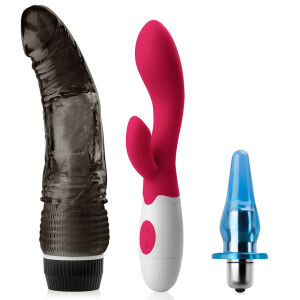 Súprava Pre Ženy: Silikónový Vibrátor, Vibračné Dildo, Análny Plug - 74242515