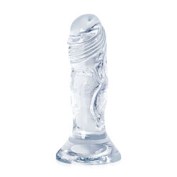 Análny dildo 12 cm priehľadný elastický umelý penis - 73056153