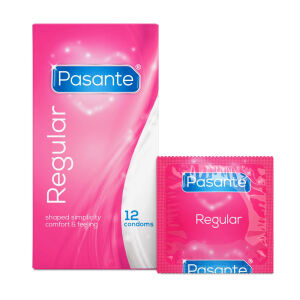 Pasante Regular klasické kondómy so zásobníkom 12 ks - 78806190