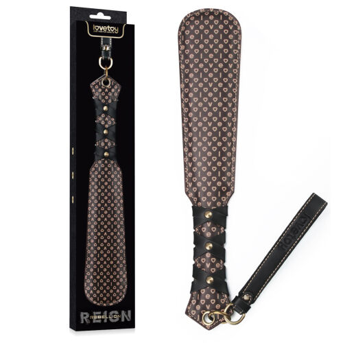 Rebellion solidná kožená plácačka BDSM s razeným vzorom 20 cm - 79032451