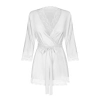 Obsessive Weddya biely župan s čipkou svadobná bielizeň - 71634333 - 8