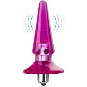 Ružový análny kolík s vibráciami gélový plug 7 vibrácií – 70644032