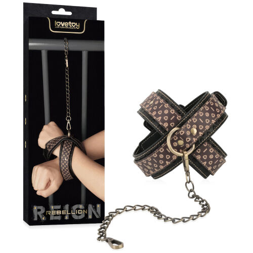 Rebellion elegantné kožené putá s retiazkou 34,5 cm - 77325774