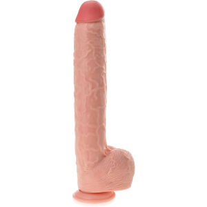 OBROVSKÉ DILDO 41 cm UMĚLÝ PENIS VELKÝ DONG NA PŘÍSAVCE  - 77337155